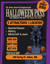 Load image into Gallery viewer, Halloween Pass - Discounted Admission to all 5 attractions in the Haunted Neighborhood
