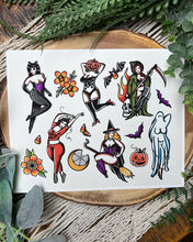 Load image into Gallery viewer, Spooky Babes Flash Art Print
